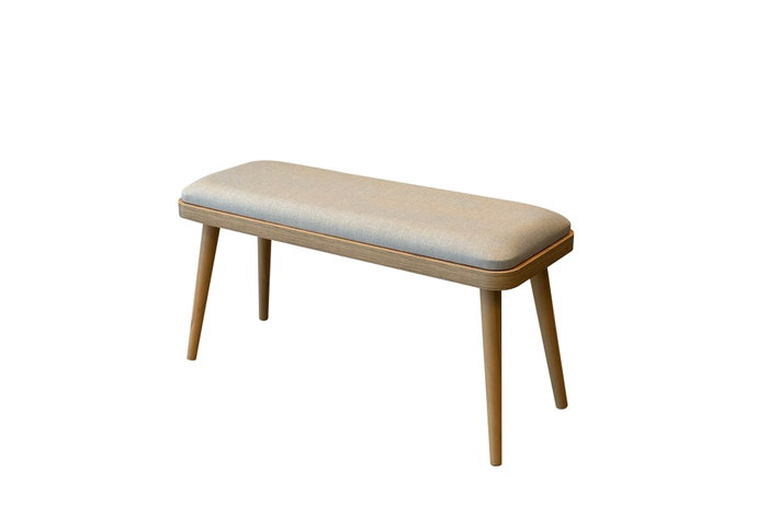 Hanah Home Vina Mini 1005 Banco Roble y Crema, 90x46x33 cm, Tablero Melamina y Lino